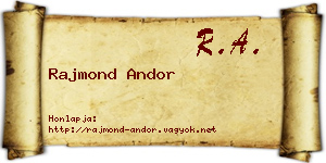 Rajmond Andor névjegykártya