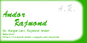 andor rajmond business card